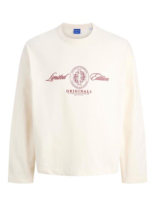 JACK & JONES Sweatshirt 'JORDIA'  rubinrød / uldhvid