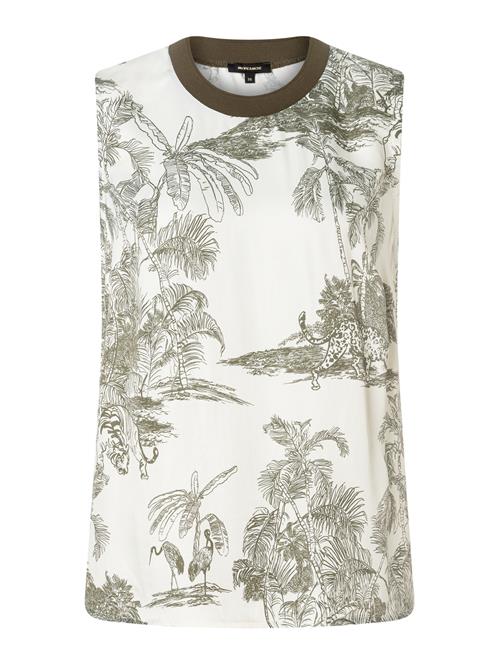 MORE & MORE Bluse 'Jungle'  khaki / offwhite