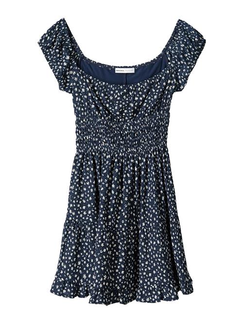 Bershka Sommerkjole  navy / hvid