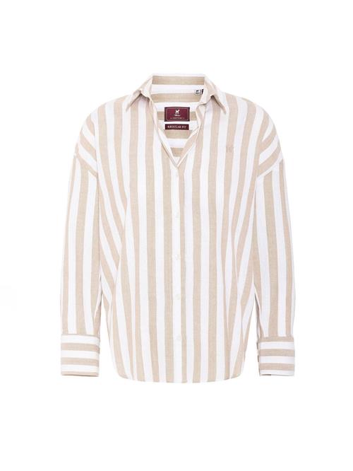 Williot Bluse  camel / hvid