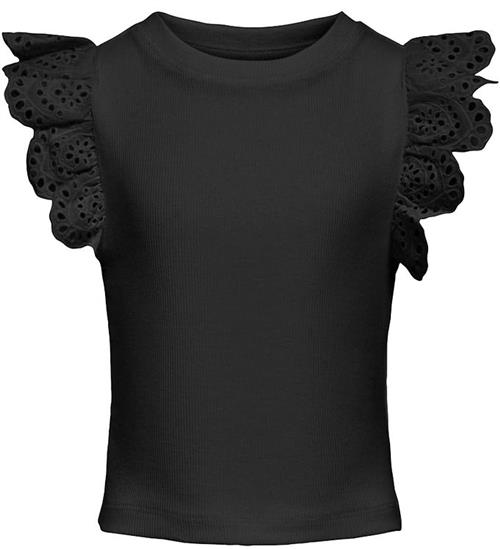 Kids Only Top - Rib - KogDrea - Sort m. Hulmønster