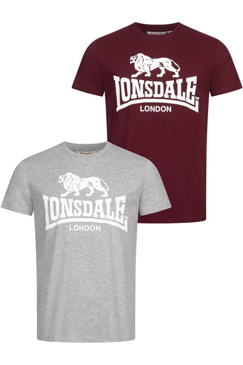 LONSDALE Bluser & t-shirts 'KELSO'  grå / vinrød / hvid
