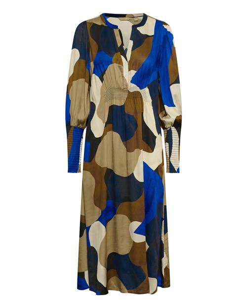 CULTURE Kjole 'Dana'  beige / blå / brun