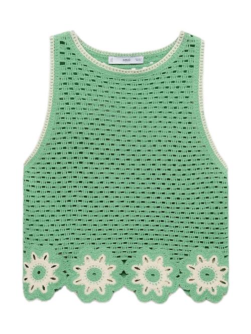 MANGO Overdel 'FLEUR'  lysegrøn / offwhite