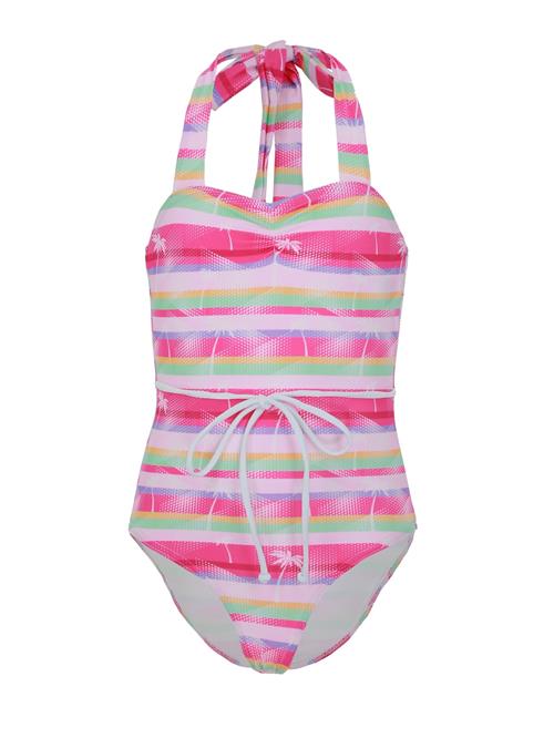 OLYMPIA Badedragt  lime / lilla / pink / lyserød