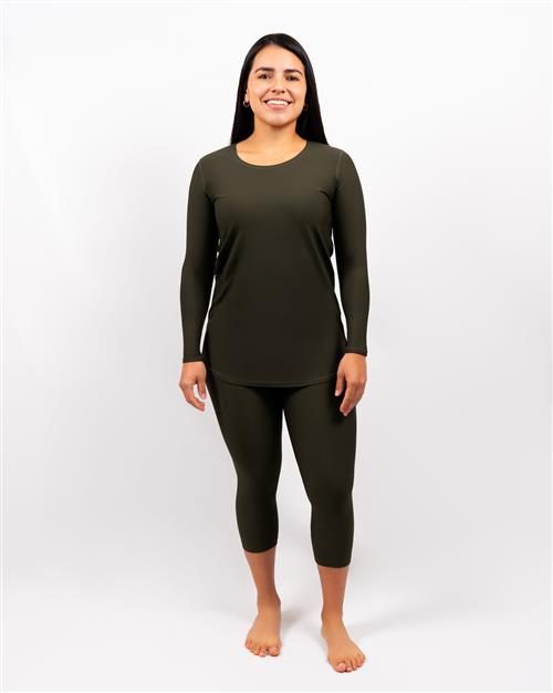 Vigga Fitted Deep Olive Long-Sleeve - Extra Length