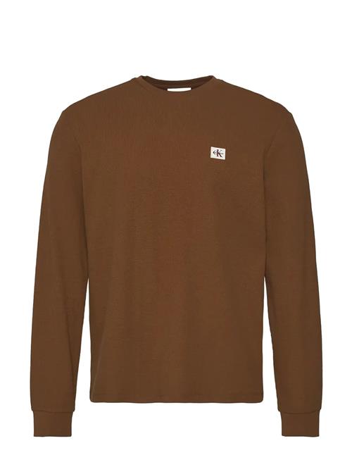 Calvin Klein Jeans | Ls Waffle Woven Label Crewnk Tee | M