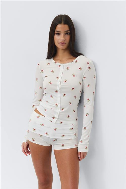 Gina Tricot - Soft loungewear cardigan - Cardigans - Hvid - L - Dame