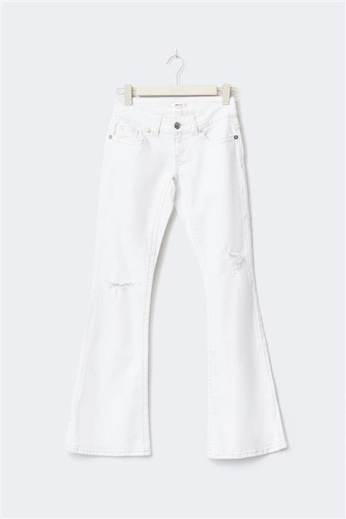 Gina Tricot - 14+ low rise flare jeans curve - flare jeans - Hvid - L - Dame