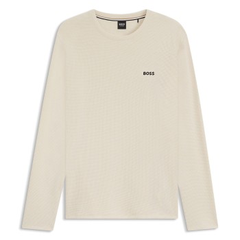 BOSS Waffle Sweatshirt Offwhite XX-Large Herre