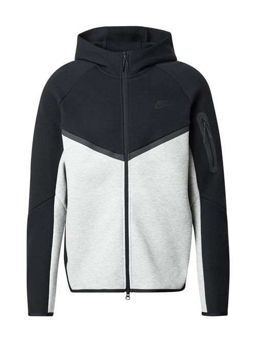 Nike Sportswear Sweatshirt 'TECH FLEECE'  lysegrå / sort
