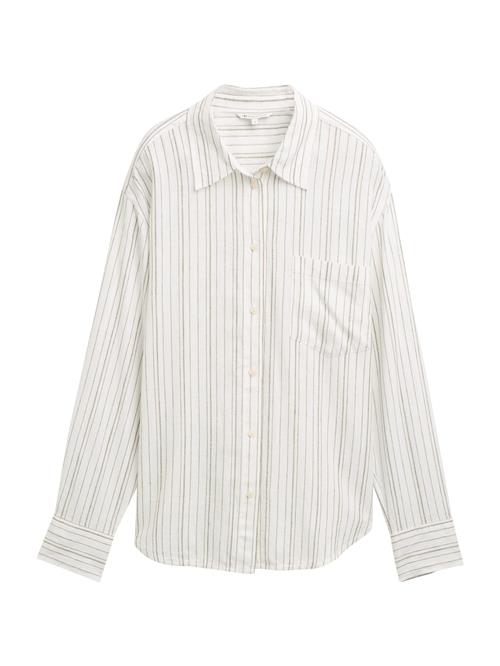 TOM TAILOR DENIM Bluse  oliven / hvid