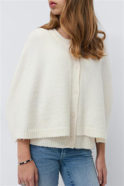 Gina Tricot - Y knitted cape cardigan - striktrøjer til piger 9–14 år - Hvid - 9/11Y - Pige