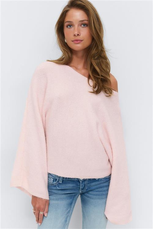 Gina Tricot - 14+ knitted poncho sweater - striktrojer - Lyserød - S - Dame