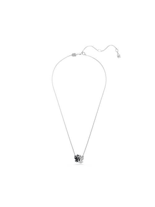 Swarovski Kæde 'Swan'  sort / sølv / hvid