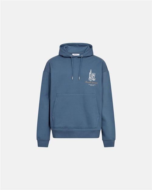 Hoodie m. backprint "jay" | 100 bomuld | Blå