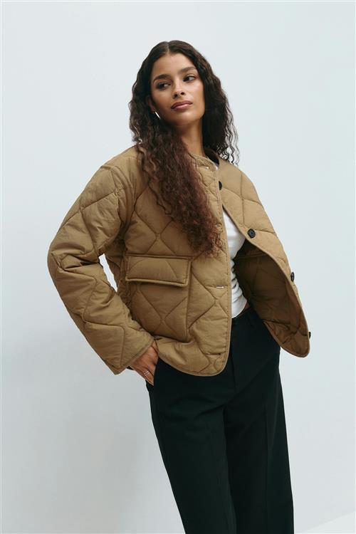 Gina Tricot - Quilted short jacket - Jakker - Beige - S - Dame