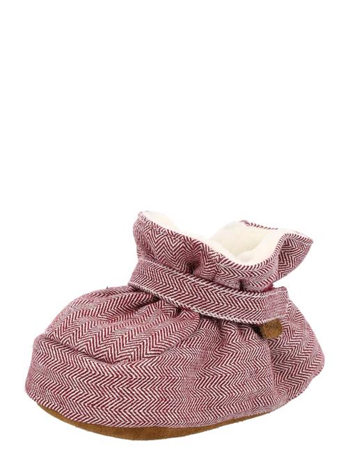 EN FANT Hjemmesko  vinrød / hvid