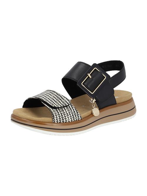 REMONTE Sandaler med rem  guld / sort / hvid