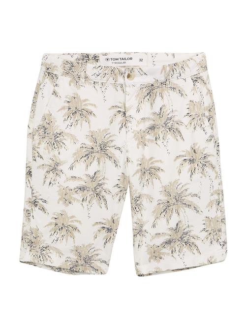 TOM TAILOR Lærredsbukser  mørkebeige / marin / offwhite