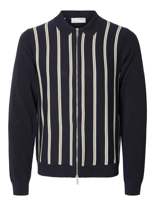 SLHMATTIS LS KNIT STRIPE ZIP CARDIG
