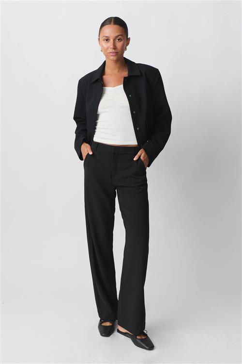 Gina Tricot - Straight regular trousers - Habitbukser - Sort - 36 - Dame