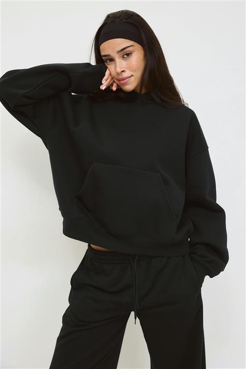 Gina Tricot - Iconic hoodie - hoodies - Sort - XXS - Dame