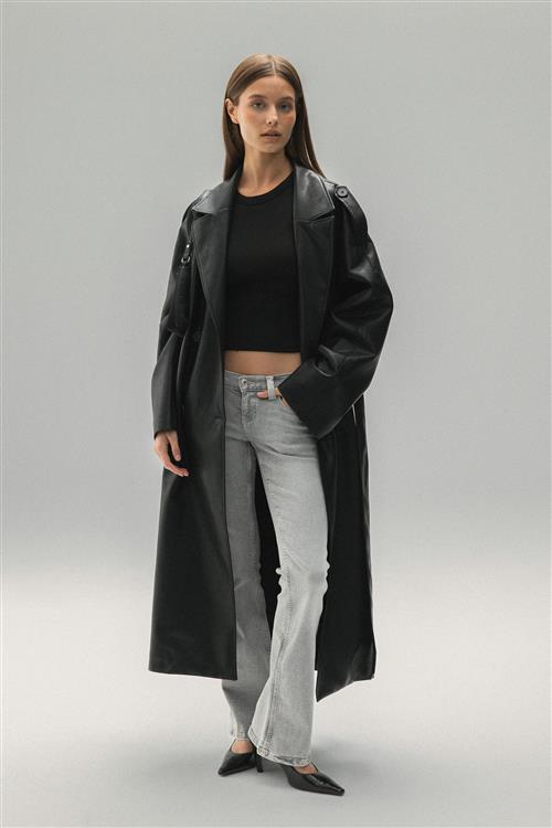 Gina Tricot - Ultra low bootcut jeans - ultra low waist - Grå - 32 - Dame