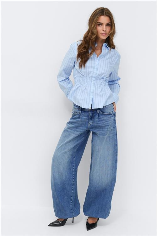 Gina Tricot - Sweatpant jeans - Baggy & loose jeans - Blå - 34 - Dame