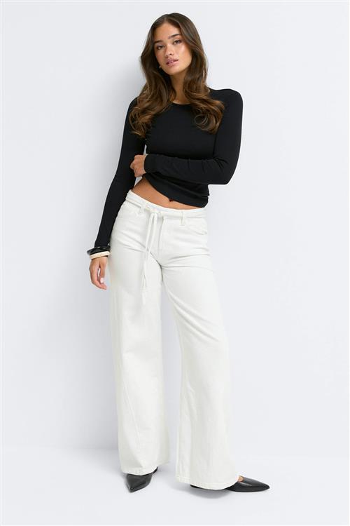 Gina Tricot - Twisted wide jeans - Highwaist jeans - Hvid - 40 - Dame