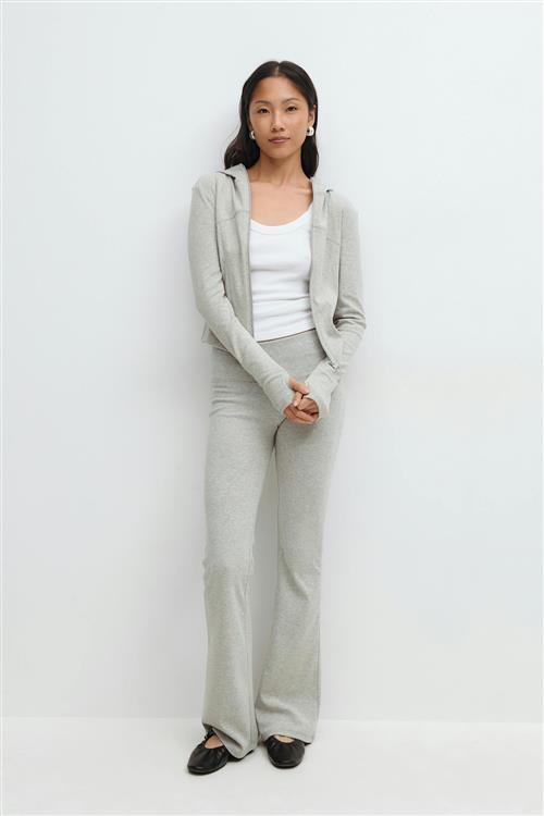 Gina Tricot - Soft flare trousers - flare bukser - Grå - XS - Dame