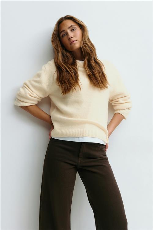 Gina Tricot - Crew neck knitted sweater - Striktrøjer - Gul - S - Dame