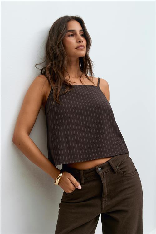 Gina Tricot - Tailored singlet - Toppe uden ærmer - Brun - XS/S - Dame