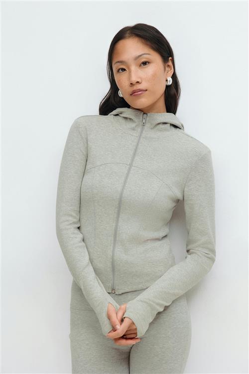 Se Gina Tricot - Zip hoodie jacket - hoodies - Grå - M - Dame hos Gina Tricot