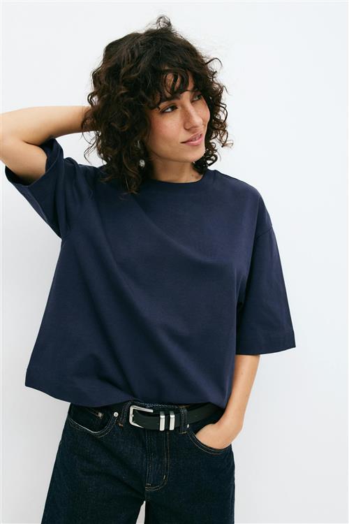 Gina Tricot - Perfect boxy tee - t-shirts - Blå - M - Dame