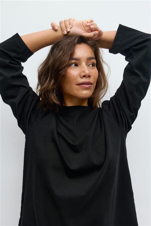 Gina Tricot - Loose fit long sleeve tee - Langærmede toppe - Sort - M - Dame