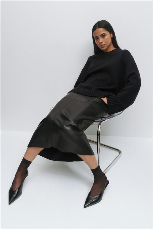 Gina Tricot - Crew neck knitted sweater - Striktrøjer - Sort - XS - Dame