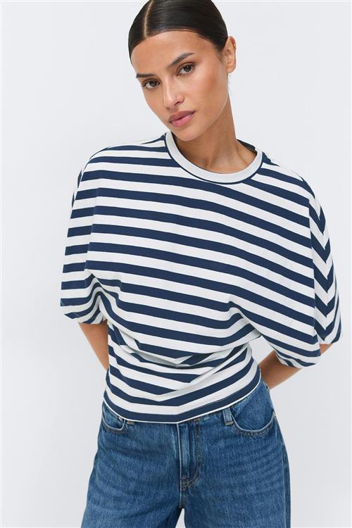 Gina Tricot - Fitted top - t-shirts - Blå - XS - Dame