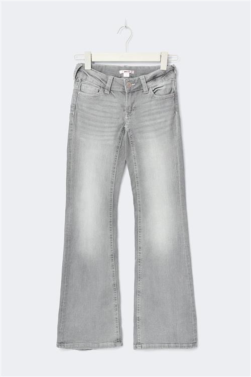 Gina Tricot - Y dixie low flare jeans - low waist jeans - Grå - 134 - Pige