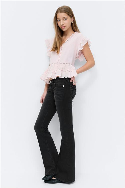 Gina Tricot - Y runway jeans - bootcut jeans - Sort - 158 - Pige
