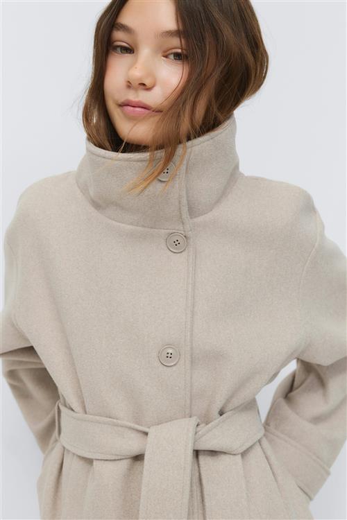 Gina Tricot - Y short felt jacket - Forårsjakker - Hvid - 134/140 - Pige