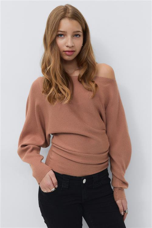Gina Tricot - Y soft knitted sweater - striktrøjer til piger 9–14 år - Beige - 158/164 - Pige