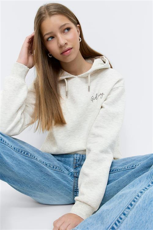 Gina Tricot - Y basic hood - hoodies - Grå - 146/152 - Pige