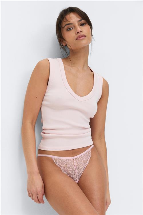 Gina Tricot - 3-pack lace thong - trusser-3-pak - Lyserød - XS - Dame