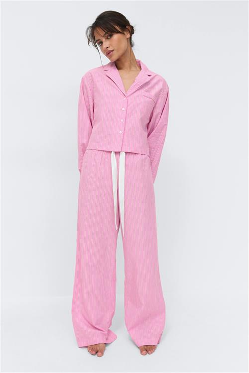 Gina Tricot - Poplin pyjamas trousers - pyjamasser - Lyserød - M - Dame