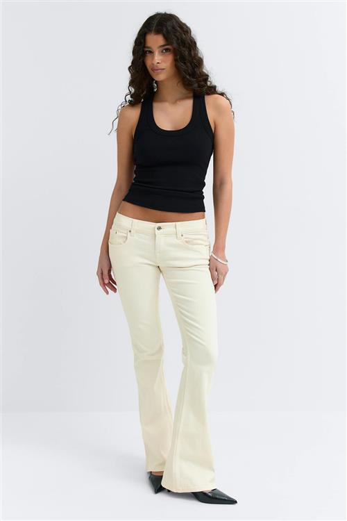 Gina Tricot - Ultra low bootcut jeans - Jeans - Hvid - 44 - Dame