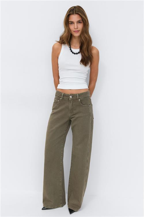 Gina Tricot - Wide flare jeans - wide jeans - Grøn - 44 - Dame