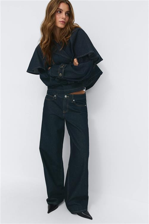 Gina Tricot - Low wide jeans - wide jeans - Blå - 36 - Dame