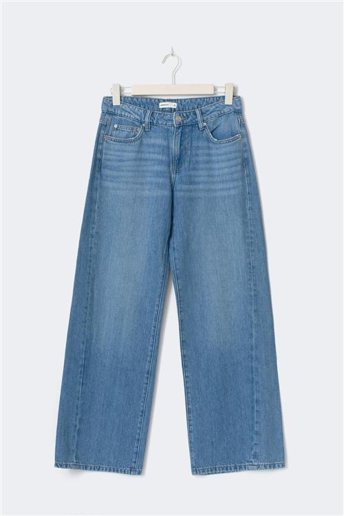 Gina Tricot - Low wide petite jeans - Low waist jeans - Blå - 36 - Dame