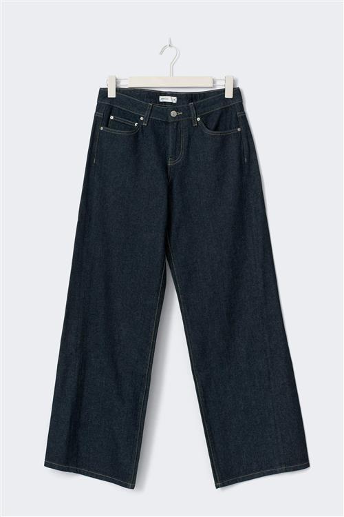 Gina Tricot - Low wide tall jeans - Low waist jeans - Blå - 36 - Dame